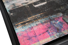 Load image into Gallery viewer, Waterloo Sunset framed original mixed media collage, 56x56cms