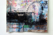 Load image into Gallery viewer, Waterloo sunset print on handmade paper embellished with gold leaf.    .Unframed 30x 30cms