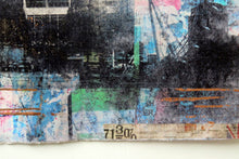 Load image into Gallery viewer, Waterloo sunset print on handmade paper embellished with gold leaf.    .Unframed 30x 30cms