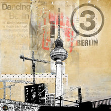 Load image into Gallery viewer, 'Sound and vision' Berlin print on luxury velvet cushion