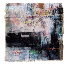 Load image into Gallery viewer, Waterloo sunset print on handmade paper embellished with gold leaf.    .Unframed 30x 30cms