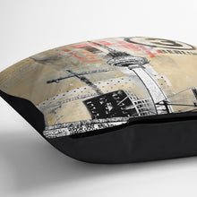 Load image into Gallery viewer, 'Sound and vision' Berlin print on luxury velvet cushion