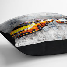 Load image into Gallery viewer, 'Taxi Driver' NYC print on luxury velvet cushion