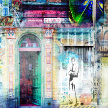 Load image into Gallery viewer, 'Temptation' Manchester print on luxury velvet cushion