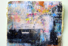 Load image into Gallery viewer, Waterloo sunset print on handmade paper embellished with gold leaf.    .Unframed 30x 30cms