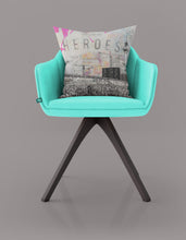 Load image into Gallery viewer, 'Heroes' Berlin print on luxury velvet cushion