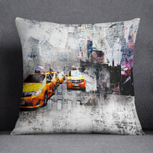 Load image into Gallery viewer, 'Taxi Driver' NYC print on luxury velvet cushion