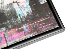 Load image into Gallery viewer, Waterloo Sunset framed original mixed media collage, 56x56cms