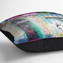Load image into Gallery viewer, 'Temptation' Manchester print on luxury velvet cushion