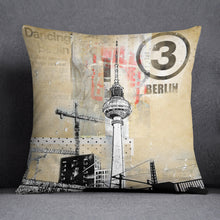 Load image into Gallery viewer, &#39;Sound and vision&#39; Berlin print on luxury velvet cushion
