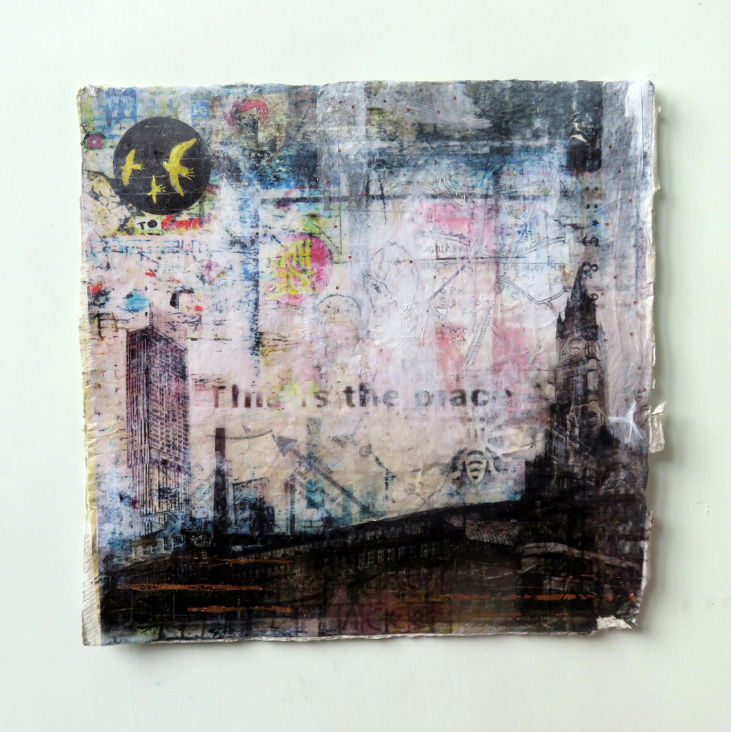 Manchester 'This is the place' hand printed photograph on handmade paper.