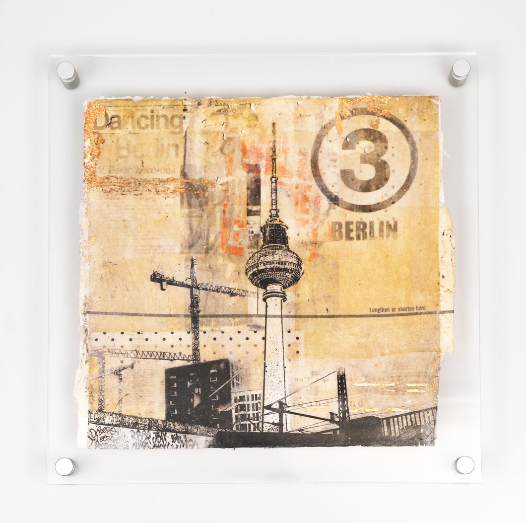 Berlin Bowie inspired print on handmade paper. Framed